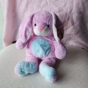 Ty Pluffies Twitchy Pink and Blue Plush Bunny Rabbit